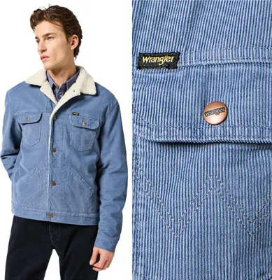 Produktbild von WRANGLER Herren, Jeansjacke 124MJ SHERPA, M, Blau, jeansmantel, , jeansjacken