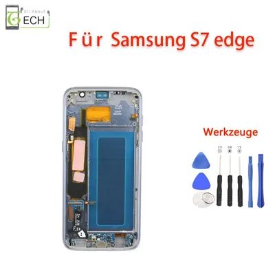 Produktbild von Für Samsung Galaxy S7 edge G935 LCD Display OLED mit Rahmen Touchscreen Schwarz