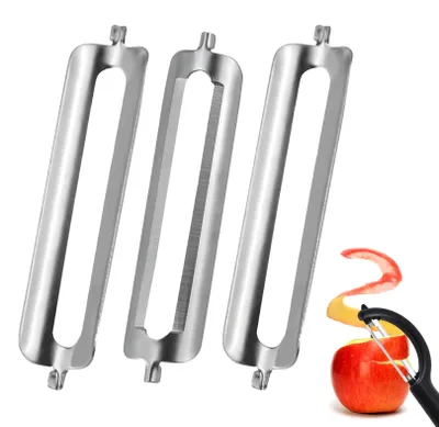 3 Gemüseschäler, 2 Klingen, Edelstahl, multifunktional