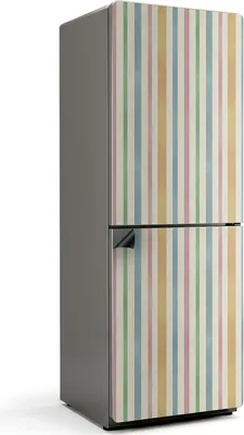 Zdjęcie produktu dla Paski w delikatnych kolorach - Magnetyczna osłona lodówki - Magnetyczna folia dekoracyjna do kuchni - Magnetyczna dekoracja lodówki - Samoprzylepna tablica magnetyczna - Folia magnetyczna na drzwi lodówki - 70x190 cm