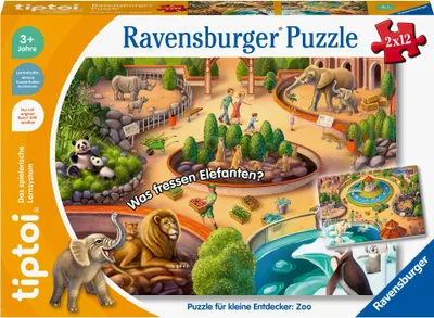 Produktbild von Ravensburger tiptoi Puzzle 00138 Puzzle für kleine Entdecker: Zoo, Kinderpuzzle ab 3 Jahren, für 1 Spieler
