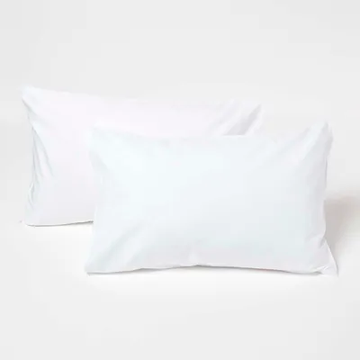 Produktbild von HOMESCAPES Weißer Kissenbezug 40 x 60 cm, 100% Baumwolle Fadendichte 200,2er Pack