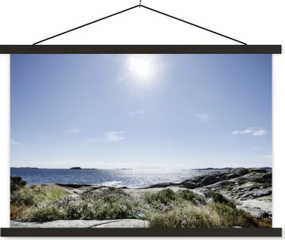 Produktbild von MuchoWow® Textilposter Strand - Natur - Sonne 150x100 cm mit schwarzem Rahmen - Schlafzimmer
