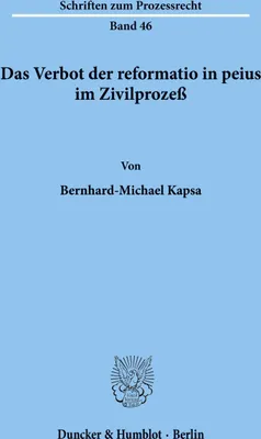 Produktbild von Das Verbot der reformatio in peius im Zivilprozeß.