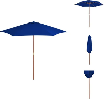 Produktbild von vidaXL Sonnenschirm mit Holzmast Blau 270 cm -  Sonnenschirme & Sonnenschutze