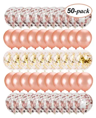 Produktbild von 50 Stück Roségold-Konfetti-Luftballons, Party-Luftballons, Ballons für Geburtstage, Hochzeitsdekorationen (50 Stück-A)
