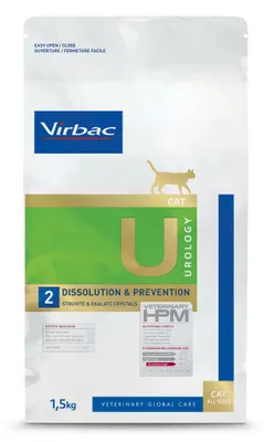 Zdjęcie produktu dla Virbac Cat Urology U2 Dissolution & Prevention 1,5kg Sucha Karma Weterynaryjna Dla Kotów Na Struwity i Szczawiany