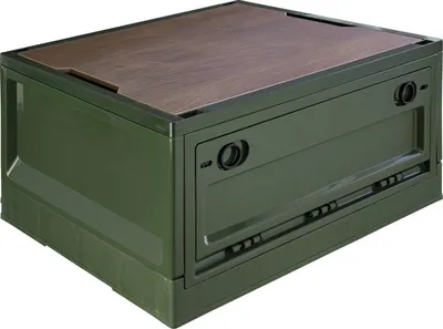 Produktbild von Storage Box, 35 L, Camping, Klappbox, Klappkiste, Aufbewahrungsbox mit Deckel, faltbar, Aufbewahrung, Kiste, 47 x 35 x 24 cm, Grün, trucky