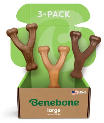 Produktbild von Benebone 3er-Pack Wishbone Kauspielzeug für Aggressive Kauer, L