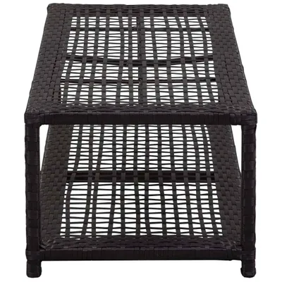 Immagine prodotto di Panca porta scarpe vidaXL nera 80 x 40 x 30 cm in rattan sintetico