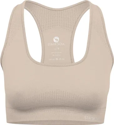 Produktbild von Damen Sport BH Medium Support -Reflect- von Stark Soul® mit Cups & Racerback -  Beige – S