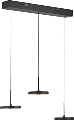 Zdjęcie produktu dla JUST LIGHT LED Lampa wisząca Plata z regulacją jasności za pomocą przełącznika ściennego, regulowana wysokość, czarna Salon, kuchnia, jadalnia 13140-18, 13140-39, 13141-18, 13141-39