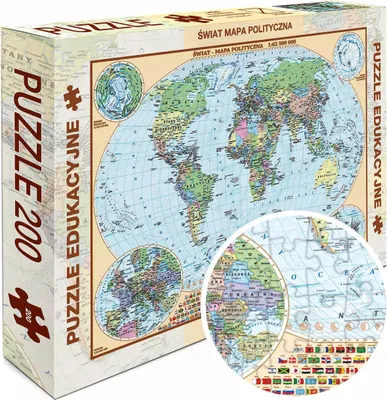 Immagine prodotto di Puzzle 200 Mappa del mondo politico
