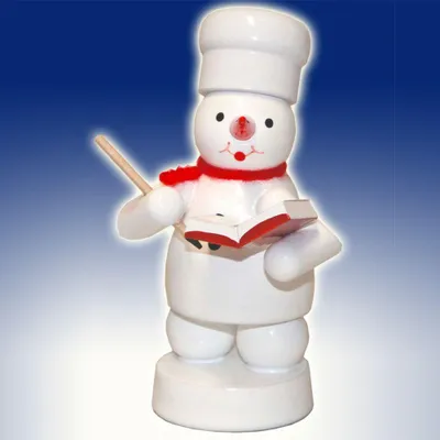 Zdjęcie produktu dla Miniaturowy bałwanek z książką kucharską Wysokość 8 cm NOWOŚĆ