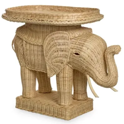 Obrázek produktu pro Casa Padrino ratanový stolek slon přírodní barvy 65 x 40 x v. 57 cm