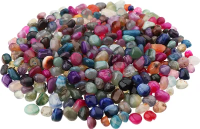 Produktbild von NKlaus 300g Trommelsteine Achat 5 - 10 mm Heilsteine Edelsteine Schmucksteine bunt Deko 14694