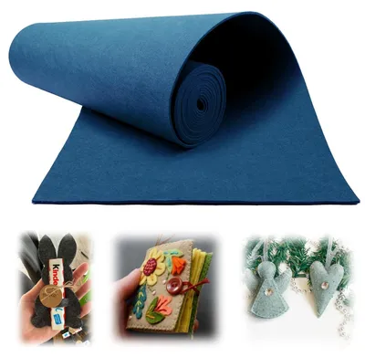 Filz Meterware 3 mm x 30 cm x 300 cm, blau, Bastelfilz