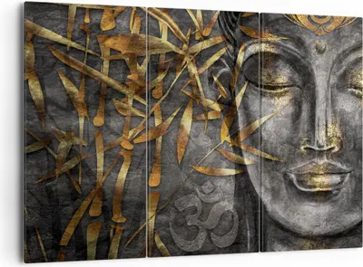 Produktbild von Bild auf Leinwand - Leinwandbild - 3 Teile - Buddha Gold Bodhisattva - 165x110cm - Wand Bild - Wanddeko - Wandbilder - Leinwanddruck - Bilder - Wanddekoration - Leinwand bilder - CE165x110-4442