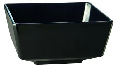 Quadratische Melamin-Schale 50 ml stapelbar mit Deckel Schwarz
