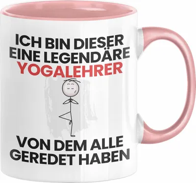 Produktbild von Yogalehrer Geschenk Tasse Lustige Geschenkidee Geburtstag für Yogalehrer Ich Bin Dieser Legendäre Yogalehrer Von Dem Alle Geredet Haben Kaffee-Becher (Rosa)