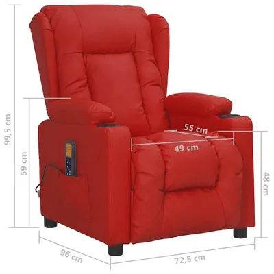 Imagen del producto de Sillón de masaje, color burdeos, tapizado en cuero sintético, marca vidaXL
