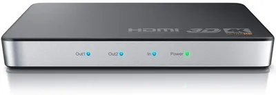 Produktbild von CSL - HDMI Splitter Umschalter 4K UHD 2160p 4K 30Hz, Full HD 144 Hz, 1 in 2 Out, CEC, HDCP, 3D Ready, Deep Color 30Bit 36Bit 48Bit, Kompatibel mit Xbox PS4 PS3 BLU-RAY-Player Firestick HDTV Apple TV