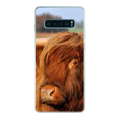 Produktbild von MuchoWow® Handyhülle Schutzhülle Hülle für Samsung Galaxy S10 Plus Schottischer Highlander - Gras - Baum Silikon Softcase Handy Hülle - Schutzhülle