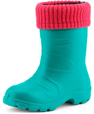 Produktbild von Ladeheid Kinder Mädchen Jungen federleichte Eva Thermo Gummistiefel gefüttert LA845KIDS (Türkis/Rosa, 29 EU)