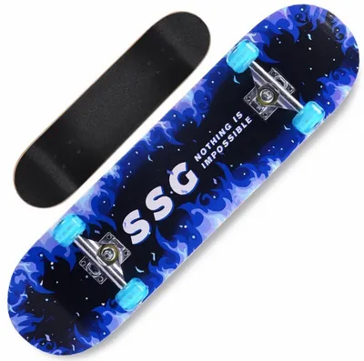 Produktbild von Skateboard mit Leuchtende max. Belastung 150 kg Ahorn für Anfänger 79x20cm