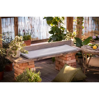 Produktbild von Bankauflage Modern grau 110x35x3cm – Outdoor, waschbar