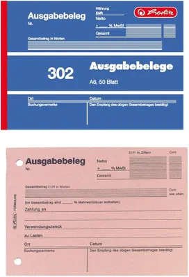 Produktbild von Formularbuch Ausgabebeleg A6 302 50 Blatt Packung mit 5 Stück