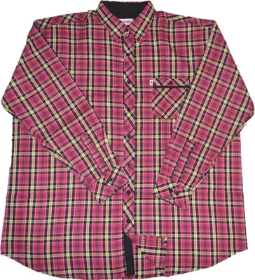 Produktbild von Übergrößen Herren-Karo-Hemd Pink/Schwarz/Gelb 5XL