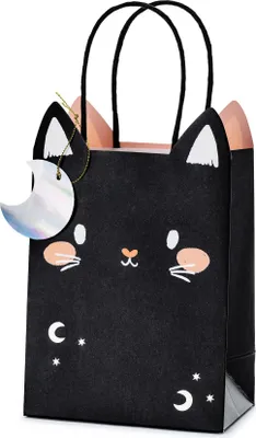 Produktbild von Geschenktüte Katze 8x14x18cm mit Henkel 1 Stück Schwarz