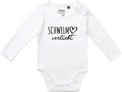 Produktbild von Huuraa Baby Body Schwelm verliebt 62 White  Baumwolle Fairtrade Langarmbody Geschenkidee