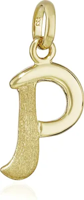 Produktbild von Kettenanhänger Buchstabe P 333 Gelb Gold 8 Kt teilmatt 15x9mm Alphabet Amulett