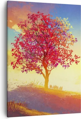 Produktbild von Bild auf Leinwand - Leinwandbild - Einteilig - Baum Wiese Feld - 50x70cm - Wand Bild - Wanddeko - Wandbilder - Leinwanddruck - Kunstdruck - Wanddekoration - Leinwand bilder - Wandbild - PA50x70-3715