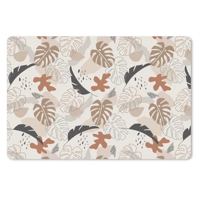 Produktbild von MuchoWow® Schreibtischunterlage Sommer - Monstera - Braun 60x40 cm - XXL Mauspad - Großes Mauspad