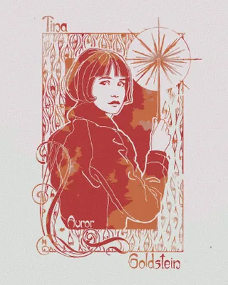 Image de Zuty - Peinture par numéros - SECESNÍ TINA GOLDSTEIN (FANTASTICKÁ ZVÍŘATA), 40 x 50 cm, sans cadre et sans toile tendue