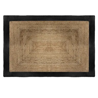 Produktbild von Juteteppich mit schwarzem Rand 120 × 170 cm - Atmosphera créateur d'intérieur
