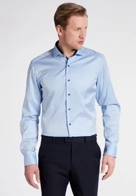 Produktbild von Eterna Herren Hemd Slim Fit 1/1 Arm 8819-10-F142 AL: 67 cm Gr. 38 blau