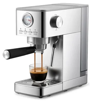 Produktbild von Espressomaschine - Halbautomatisch - 1300 W - 1–2 Tassen - Abnehmbarer Wassertank - Milchaufschäumer - Schnelle Aufheizung