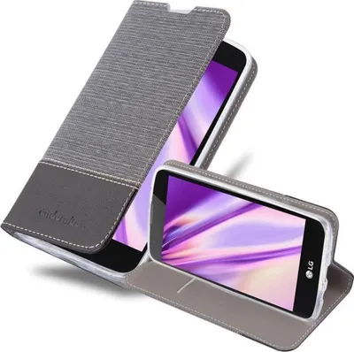 Produktbild von Cadorabo Hülle für LG K8 2016 Schutzhülle in Grau Handy Hülle Etui Book Case Cover