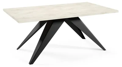 Produktbild von MEBLINI Esstisch Ausziehbar aus Metall - 140-240x80x76cm - VENTI - Chromix Weiß/Schwarz Matt - Loft - Esszimmertisch Modern - Küchentisch - Ausziehtisch - Dining Table