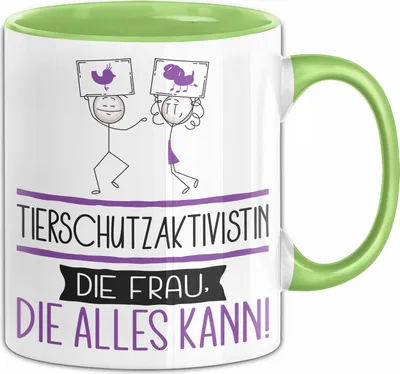 Produktbild von Tierschutzaktivistin Geschenk Tasse Becher Die Frau Die Allen Kann Geschenkidee für eine Tierschutzaktivistin Lustig (Grün)