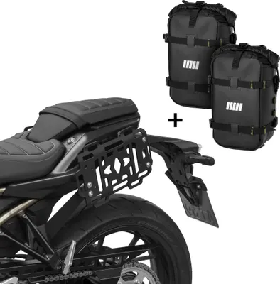 Produktbild von ZIEGER Seitentaschenträger + 2× SCHNORR Bumberbag M (12L) kompatibel mit Suzuki GSX-8T  | TT