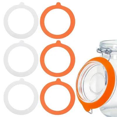 6 Silikondichtungen 9,5 cm für Einmachgläser, luftdicht