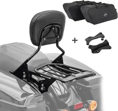 Zdjęcie produktu dla Zestaw Sissybar + torby wewnętrzne AW do Harley Touring 14-25 czarny