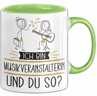 Produktbild von Musikveranstalterin Tasse Geschenk Ich Bin Musikveranstalterin Und Du So Geschenkidee Lustiger Spruch Becher (Grün)