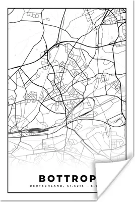 Produktbild von MuchoWow® Poster Bottrop - Karte - Stadtplan 120x180 cm - Kunstposter