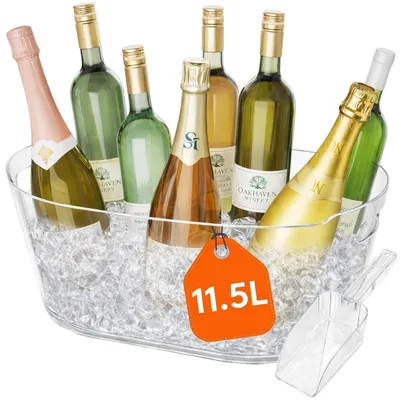 Produktbild von Sektkühler Eiskübel Flaschenkühler - 11,5 l - Kunststoff - 42 x 28 x 16 cm - Mit Eisschaufel - Für Partys und Picknicks